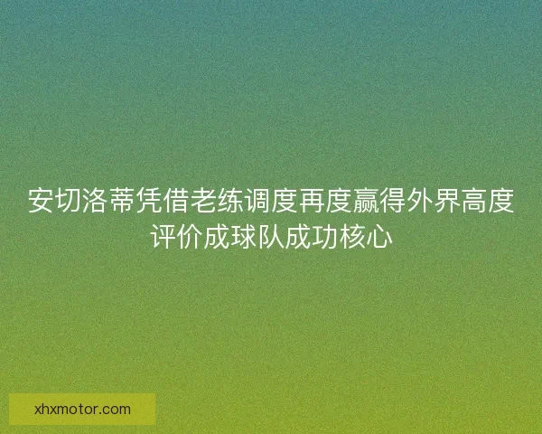 安切洛蒂凭借老练调度再度赢得外界高度评价成球队成功核心